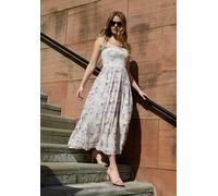 Lily and Lionel Annie Smocked Wonderland Floral Print Maxi Dress In Multi - 16