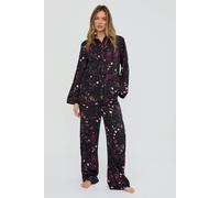 Lily And Lionel Evie Long Sleeve Love Letter Print Pyjama Set In Black Black S