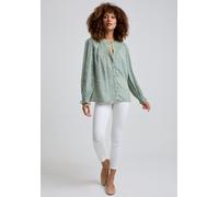 Lily and Lionel Fearne Cutwork Detail Dove Print Blouse In Green - 8