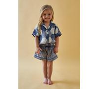 Lily and Lionel Keira Short Sleeve Aster Patchwork Print Pyjama Set In Blue - 6-7 Years