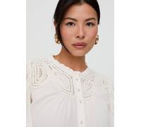 Lily And Lionel Kew Lace Insert Angel Sleeve Shirt In Cream In Ecru Ecru 8