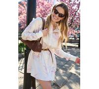 Lily And Lionel Kristy Button Down Large Floral Shirtdress In Cream In Ecru Ecru