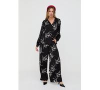 Lily And Lionel Lillibet Wide Leg Large Floral Print Trouser In Black Black
