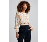 Lily and Lionel Maria Tie Back Moonflower Print Blouse In Cream - 16
