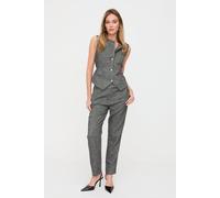 Lily And Lionel Pandora Tapered Herringbone Print Trouser In Grey Grey 14