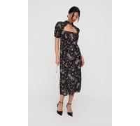 Lily And Lionel Primrose Garden Floral Print Maxi Dress In Black Black 14