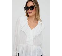 Lily And Lionel River All Over Pleats Blouse In White White 16