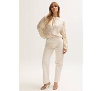 Lily And Lionel Rosetti Billowy Sleeves Hand Drawn Floral Print Blouse In Cream In Ecru Ecru 10