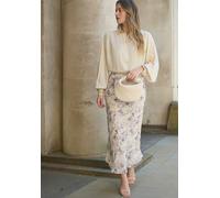 Lily and Lionel Saint Lace Insert Wonderland Print Midi Skirt In Multi - 12