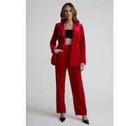 Lily and Lionel Sienna Straight Leg Velvet Trouser In Red - 10