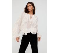 Lily And Lionel Sophie All Over Ruffle Blouse In Cream Cream 8