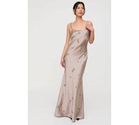 Lily And Lionel Starburst All Over Embellished Maxi Dress In Oyster In Light Grey Light Grey