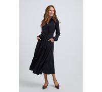 Lily and Lionel Willow Button Down Midi Dress In Black - 8