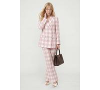 Lily And Lionel Zena Double Breasted Check Jacket In Baby Pink Baby Pink