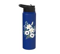 Lily Anemone Floral Bouquet Stainless Steel Insulated Water Bottle