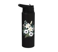 Lily Anemone Floral Bouquet Stainless Steel Insulated Water Bottle