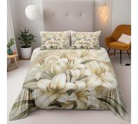 Lily Bettwäsche 3Teilig 135X200Cm,White Kinder Bettbezug Set 3D Drucken Weich Mikrofaser Mit Reißverschluss 2 Kissenbezug 80X80 Cm Für Jungen Mädchen