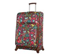 Lily Bloom Design Pattern 28" Luggage Softside Expandable with Double Spinner Wheels, Large Lightweight Suitcase Checked Bag for Women, Playful Garden, 71.12 cm