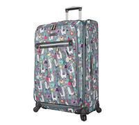 Lily Bloom Design Pattern 28" Luggage Softside Expandable With Double Spinner Wheels, Large Lightweight Suitcase Checked Bag For Women, Llama Mama, 71.12 cm