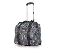 Lily Bloom Designer Under The Seat Tote Cabin Luggage Collection - 15 Inch Patterned Carry on Bag for Women - Lightweight Suitcase with 2 Rolling Wheels, Llama Mama, 15 X 8 X 15 inches