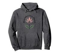 Lily Blooms: Bloom Where You're Planted Inspirational Quote Pullover Hoodie, Adult Unisex, Dark Heather Grey, L