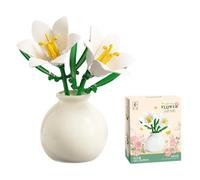 Lily Bouquet Building Blocks Set with Vase, Faux Flowers Building Set, Flower Botanical Collection Blocks Kit for Adults, Teen Boys, Girls, Home Décor, Office Decor, Mum Gifts
