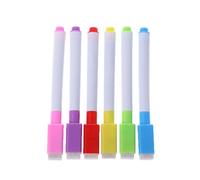 Lily Brown 6Pcs/Set Whiteboard Erasable Marker Pen with Eraser School Supplies Marker Pen, As Described