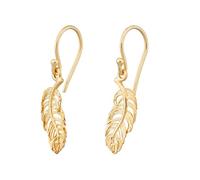 Lily Charmed - 18ct Gold Plated Feather Hook Earrings