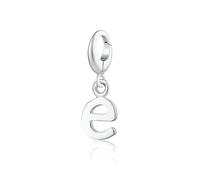 Lily Charmed 18ct Gold Plated or Sterling Silver Alphabet Letter Charm | A-Z Lowercase Initials | Clip-On or Slide-On | Personalised Jewellery Gift for Women (Silver Letter e)