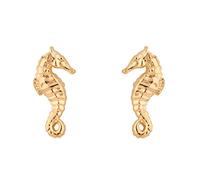 Lily Charmed - 18ct Gold Plated Seahorse Stud Earrings