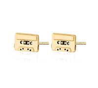 Lily Charmed - 18ct Gold Plated Silver Cassette Tape Stud Earrings