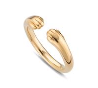 Lily Charmed 18ct Gold Plated Sterling Silver Open Paw Hug Ring for Women. Adjustable sizing designed in the UK