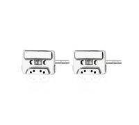 Lily Charmed - 925 Sterling Silver Cassette Tape Stud Earrings