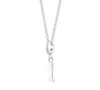 Lily Charmed - 925 Sterling Silver Chain Initial Necklace, 18" Chain - Letter i