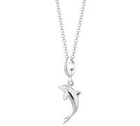 Lily Charmed - 925 Sterling Silver Dolphin Pendant Necklace with 18" Chain