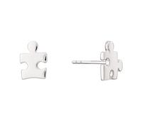 Lily Charmed - 925 Sterling Silver Jigsaw Stud Earrings (Mismatched)