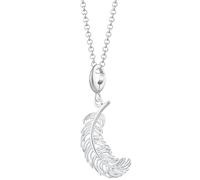 Lily Charmed Large Silver Feather Necklace CNSFL-1 - Sterling Silver