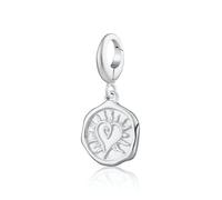 Lily Charmed Engraved Silver Manifest Love Charm CSMANLV - Rhodium Plated / Sterling Silver