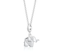 Lily Charmed - 925 Sterling Silver Origami Elephant Necklace with 18" Chain