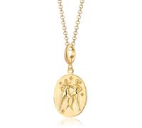 Lily Charmed Engraved Gold Plated Gemini Zodiac Necklace CNGGEM-1 - Refined - 18ct Gold Plated / Sterling Silver