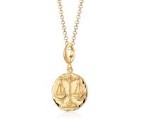 Lily Charmed Engraved Gold Plated Libra Zodiac Necklace CNGLIB-1 - 18ct Gold Plated / Sterling Silver
