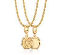Lily Charmed Engraved Gold Plated Manifest Energy Necklace CNGMANEN-TWIST-1 - 18ct Gold Plated / Sterling Silver