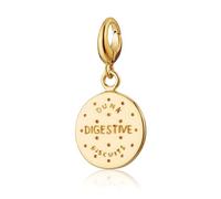 Lily Charmed Gold Digestive Biscuit Pendant Necklace - Fun British Cookie Charm Jewellery for Women, Dunk Biscuit Engraved Pendant with Adjustable Chain, Unique Novelty Gift in Gold Finish