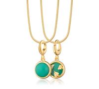 Lily Charmed Gold Plated Chrysoprase Healing Happiness Stone Necklace CNGHSCY-SNAKE-1 - 18ct Gold Plated / Sterling Silver