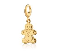 Lily Charmed Gold Plated Gingerbread Man Biscuit Charm CGGB - 18ct Gold Plated / Sterling Silver