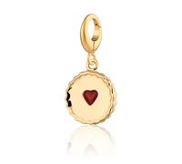 Lily Charmed Gold Plated Jammie Dodger Charm CGJAM - Exclusive Design | - 18ct Gold Plated / Sterling Silver / Enamel