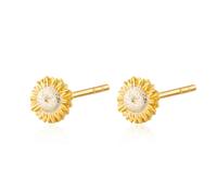 Lily Charmed Gold Plated Sunflower Stud Earrings SESGSF - 18ct Gold Plated / Sterling Silver
