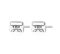 Lily Charmed Silver Cassette Tape Stud Earrings SESTAPE - Sterling Silver