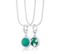 Lily Charmed Silver Chrysoprase Healing Stone Happiness Necklace CNSHSCY-SNAKE-1 - Sterling Silver