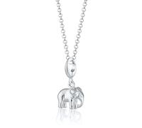 Lily Charmed Silver Elephant Charm Necklace CNSEL-1 - Timeless Design | - Rhodium Plated / Sterling Silver
